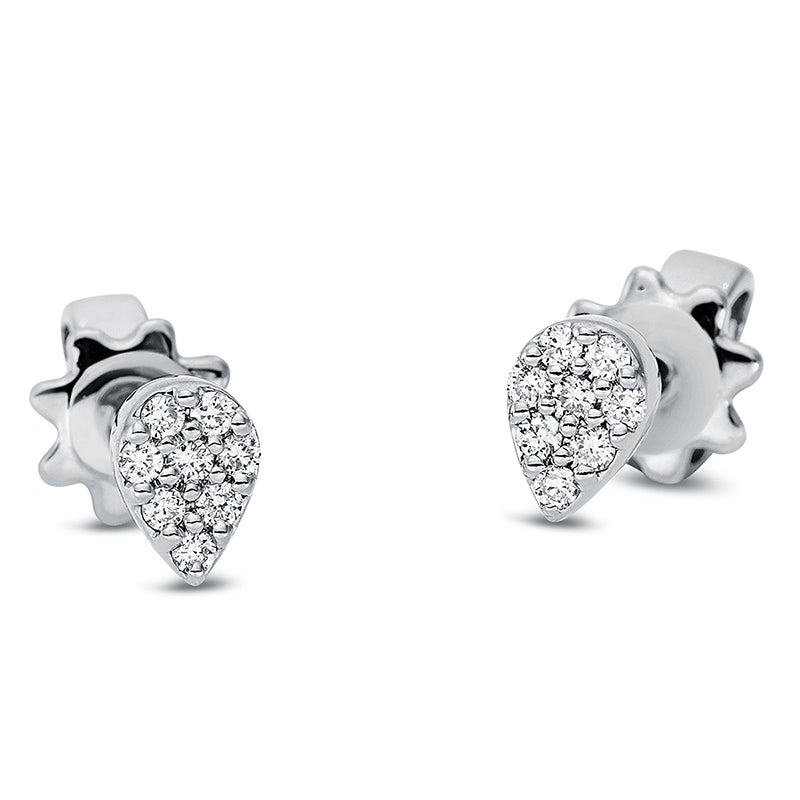 Ohrschmuck 18 kt WG, 16 Brill. 0,08 ct, TW-si