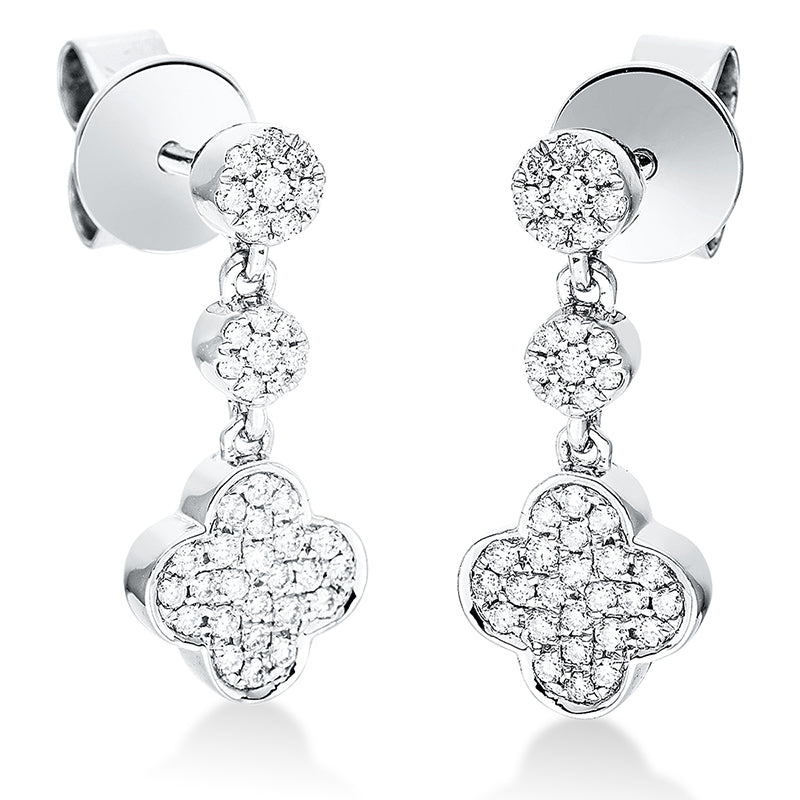 Ohrschmuck 18 kt WG, 80 Brill. 0,29 ct, TW-si