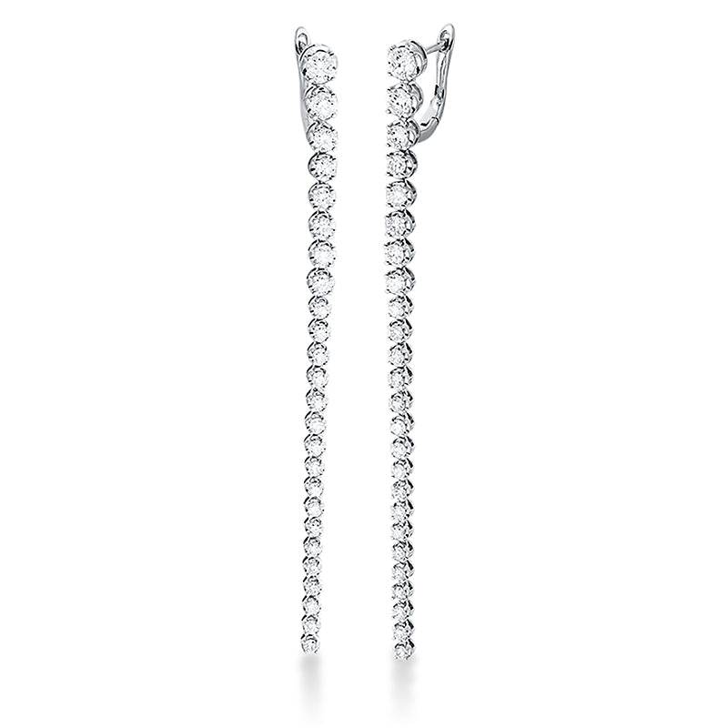 Ohrschmuck 18 kt WG, 4 Brill. 0,42 ct, TW-si, 2 Brill. 0,32 ct, TW-si, 44 Brill. 1,56 ct, TW-si