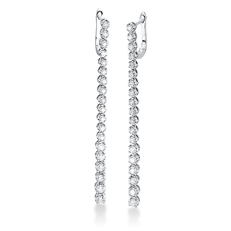 Ohrschmuck 18 kt WG, 4 Brill. 0,36 ct, TW-si, 34 Brill. 1,20 ct, TW-si