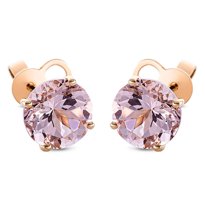 Ohrstecker 18 kt RG, Sicherheitsverschluss, 2 Morganit 4,20 ct pink