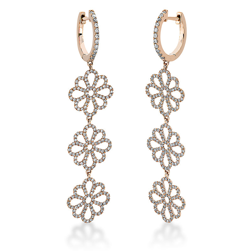 Ohrschmuck 18 kt RG, 430 Brill. 0,98 ct, TW-si