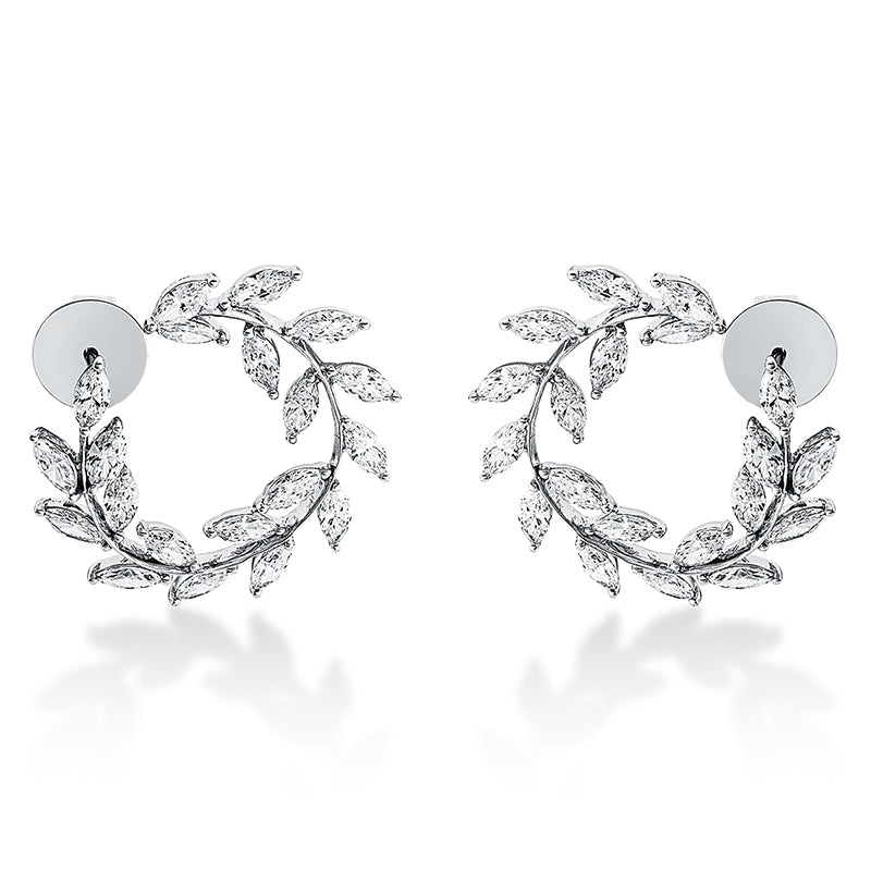 Ohrschmuck 18 kt WG, 40 Nav. 4,28 ct, TW-vsi