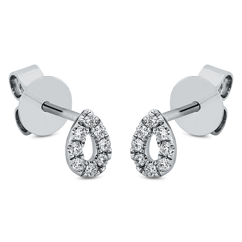 Ohrstecker 18 kt WG, 16 Brill. 0,13 ct, TW-si