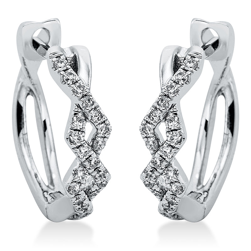 Creolen 18 kt WG, 42 Brill. 0,20 ct, TW-si