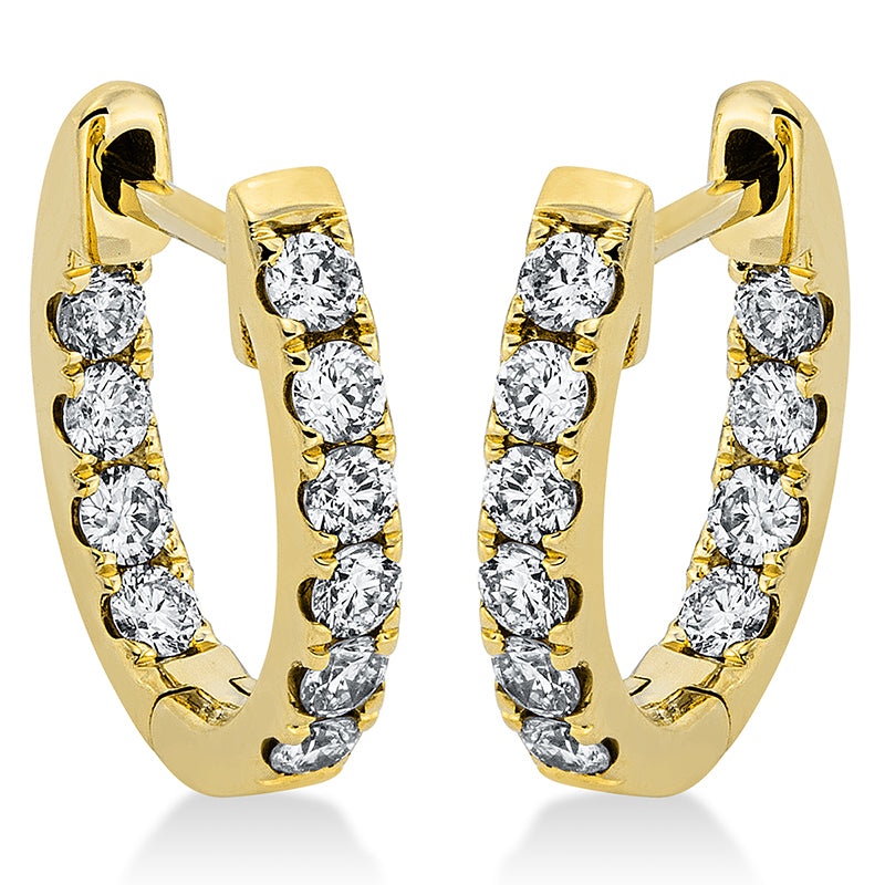 Creolen 18 kt GG, 20 Brill. 0,56 ct, TW-si