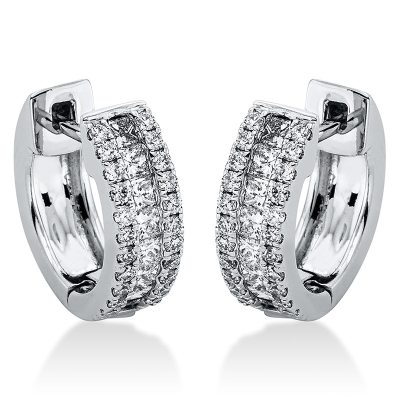 Creolen 18 kt WG, 16 Princ. 0,43 ct, TW-si, 44 Brill. 0,24 ct, TW-si
