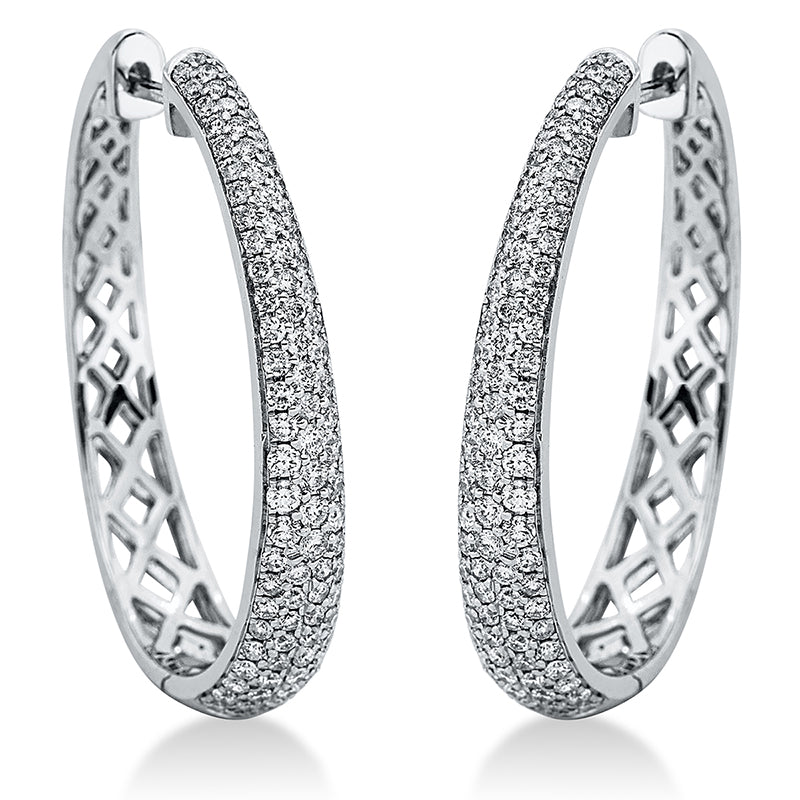 Creolen 18 kt WG, 182 Brill. 1,22 ct, TW-si