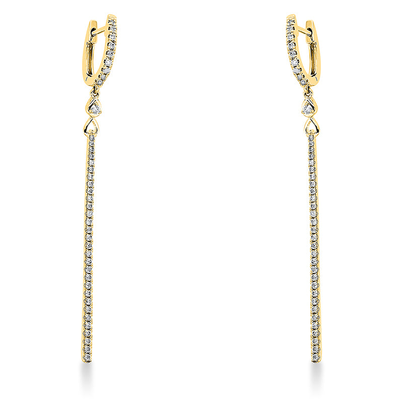 Ohrschmuck 18 kt GG, 2 Brill. 0,04 ct, TW-si, 78 Brill. 0,58 ct, TW-si