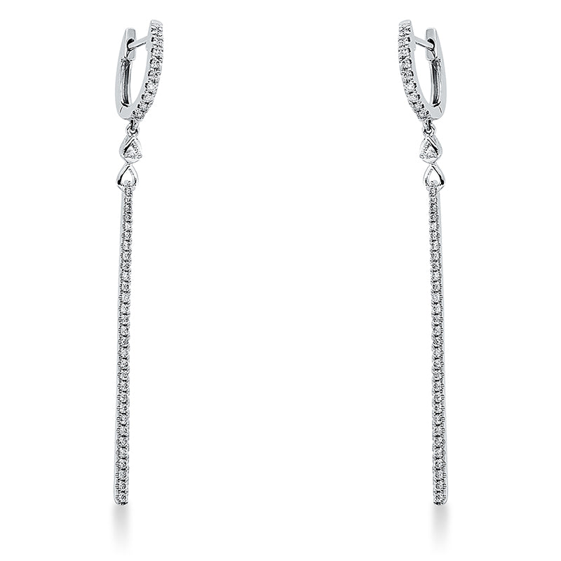Ohrschmuck 18 kt WG, 2 Brill. 0,04 ct, TW-si, 78 Brill. 0,51 ct, TW-si