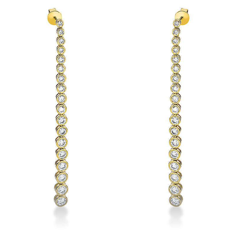 Ohrschmuck 18 kt GG, 8 Brill. 0,80 ct, W-si, 24 Brill. 1,04 ct, W-si, 4 Brill. 0,56 ct, W-si