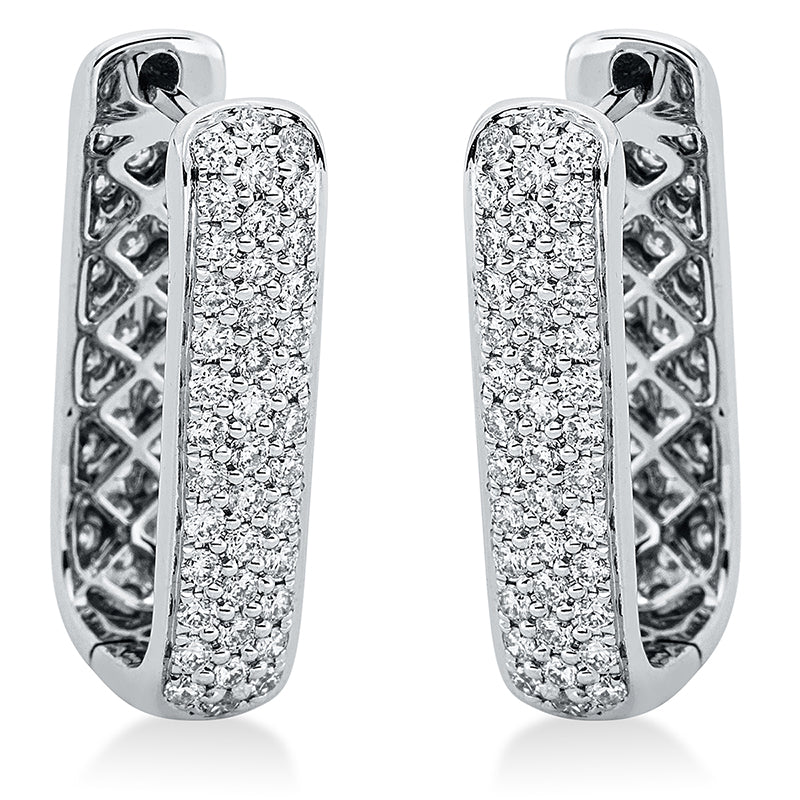 Creolen 18 kt WG, 148 Brill. 1,14 ct, TW-si