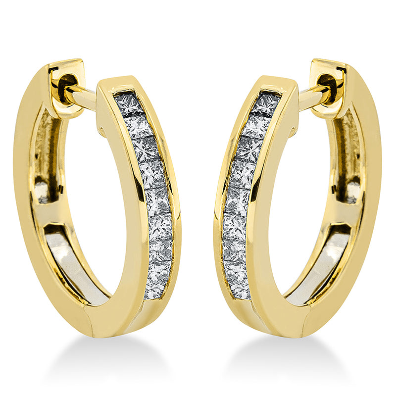Creolen 18 kt GG+WG, 18 Princ. 0,31 ct, TW-si