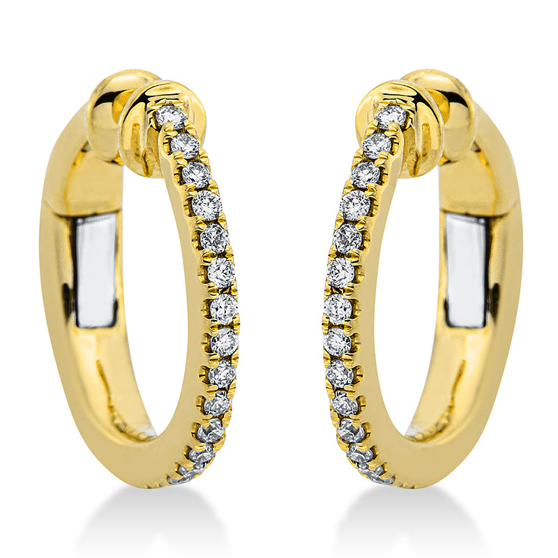 Creolen 18 kt GG+WG, 16 Brill. 0,07 ct, TW-pi