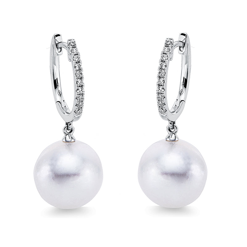 Ohrschmuck 18 kt WG, 20 Brill. 0,17 ct, TW-si, 2 SW weiß 11,5 mm