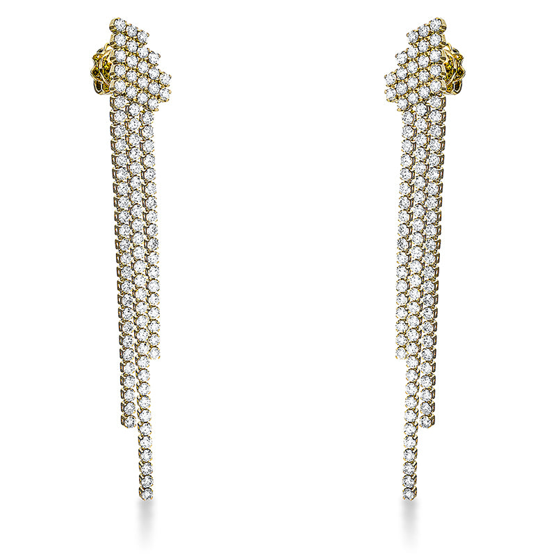 Ohrstecker 18 kt GG, 184 Brill. 3,11 ct, TW-si