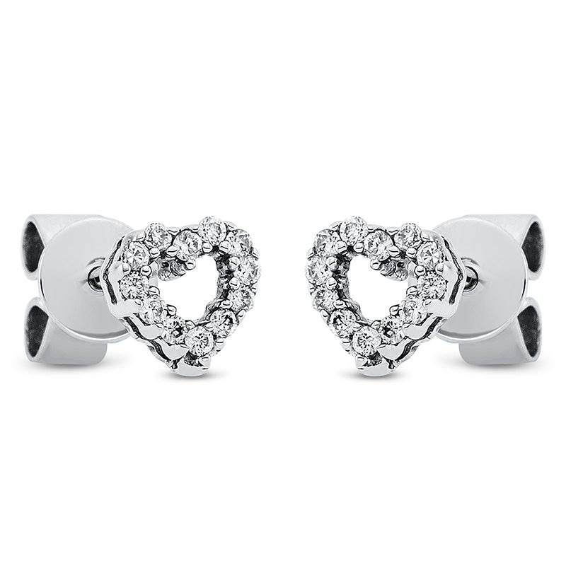 Ohrstecker 18 kt WG, 24 Brill. 0,07 ct, TW-si