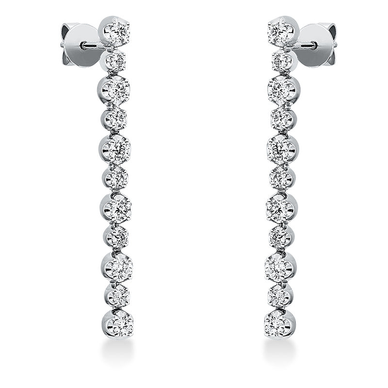 Ohrschmuck 18 kt WG, 12 Brill. 0,61 ct, TW-si, 10 Brill. 0,23 ct, TW-si