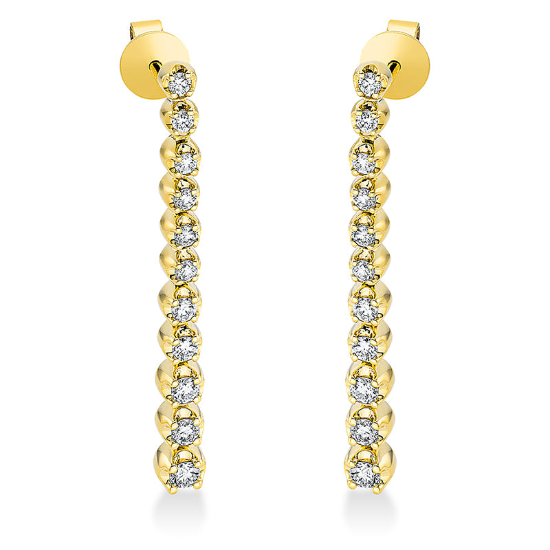 Ohrschmuck 18 kt GG, 8 Brill. 0,24 ct, TW-si, 4 Brill. 0,20 ct, TW-si, 2 Brill. 0,13 ct, TW-si, 8 Brill. 0,16 ct, TW-si