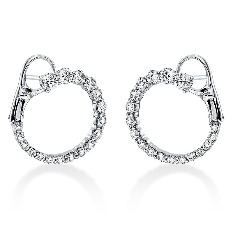 Creolen 18 kt WG, 36 Brill. 1,09 ct, TW-si