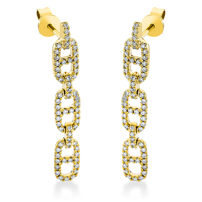 Ohrschmuck 18 kt GG, 128 Brill. 0,50 ct, TW-si