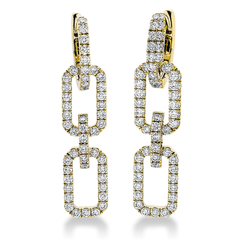 Ohrschmuck 18 kt GG, 96 Brill. 1,49 ct, TW-vsi