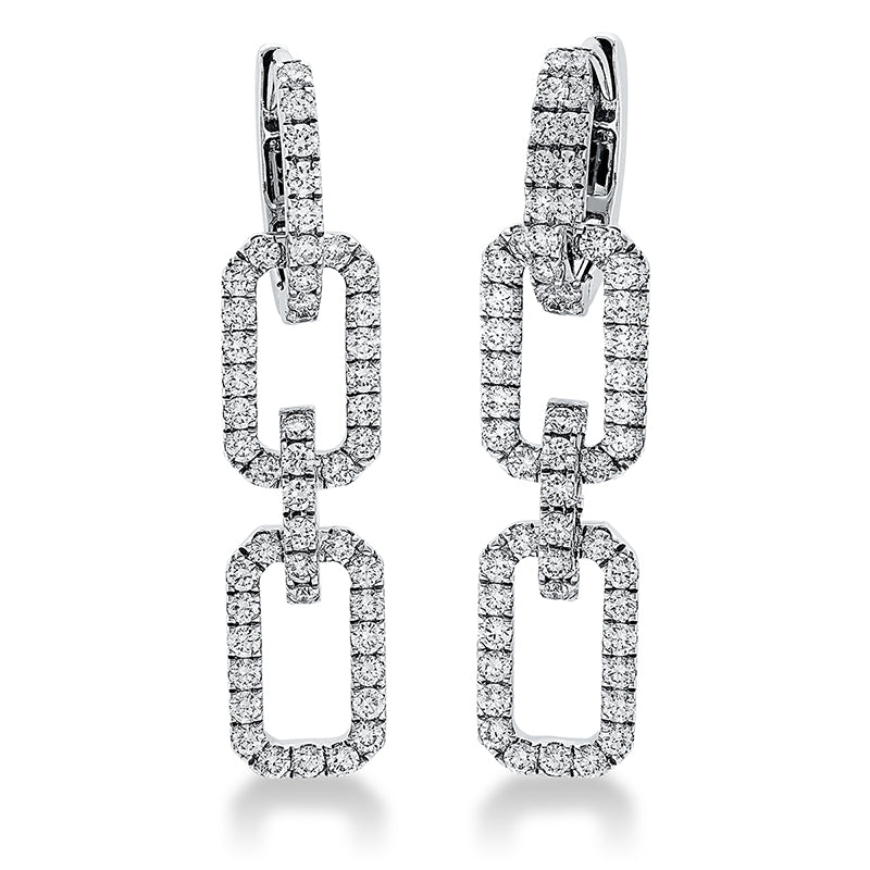 Ohrschmuck 18 kt WG, 96 Brill. 1,44 ct, TW-vsi