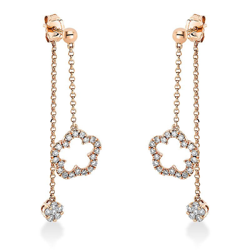 Ohrschmuck 18 kt RG, 52 Brill. 0,37 ct, W-si