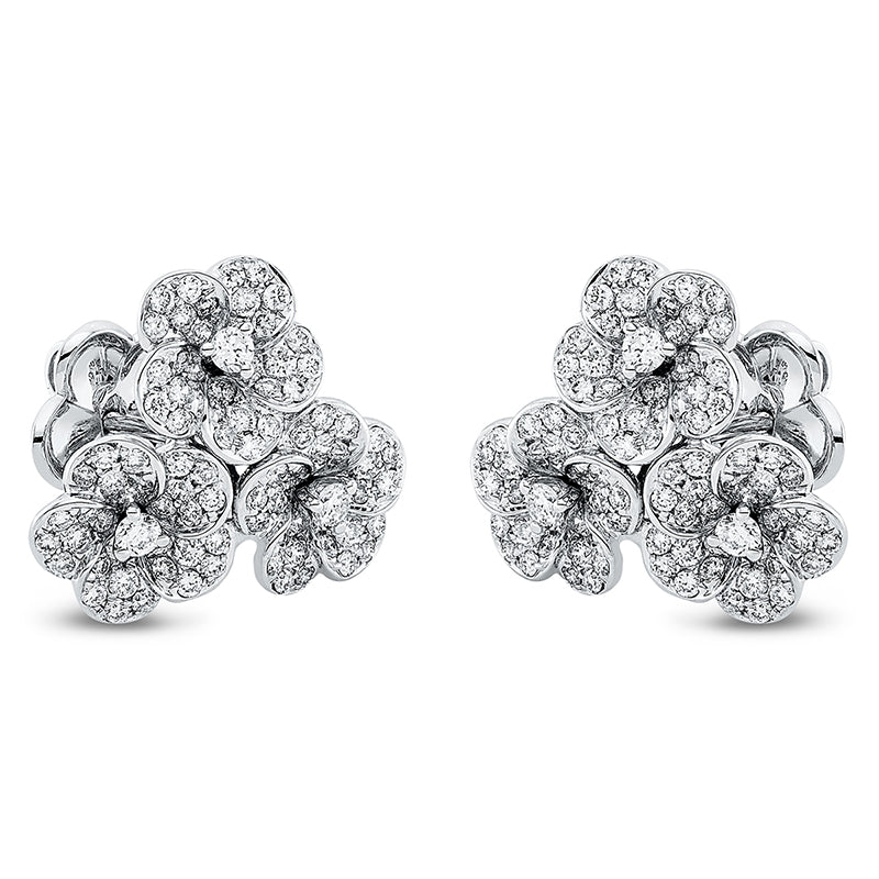 Ohrstecker 18 kt WG, 186 Brill. 1,15 ct, TW-vsi