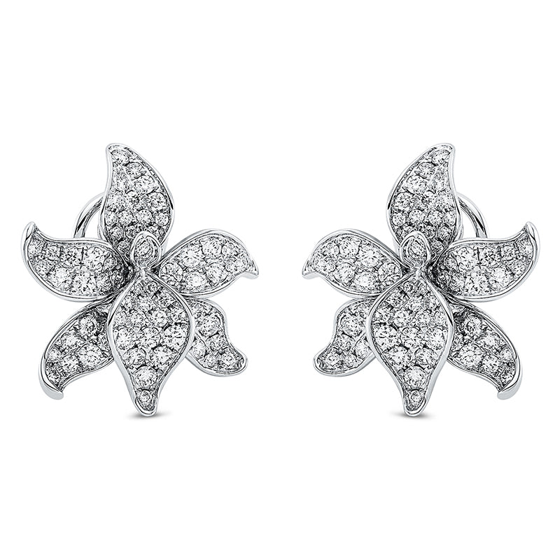 Creolen 18 kt WG, 134 Brill. 1,70 ct, TW-vsi