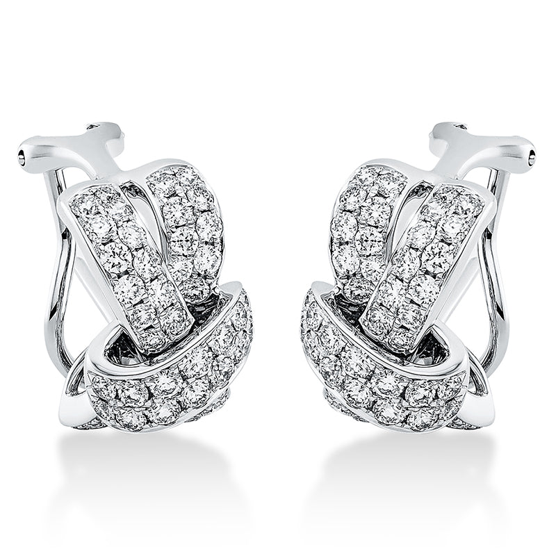 Creolen 18 kt WG, 108 Brill. 1,87 ct, TW-vsi