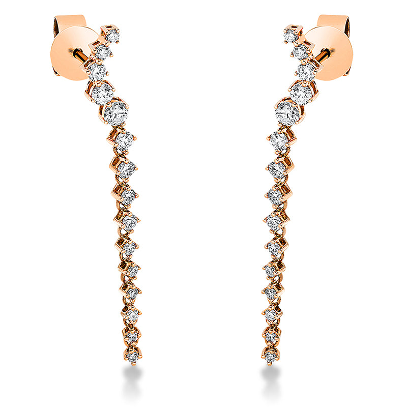 Ohrstecker 18 kt RG, 10 Brill. 0,32 ct, 2 Brill. 0,11 ct, 2 Brill. 0,15 ct, 16 Brill. 0,22 ct, TW-si