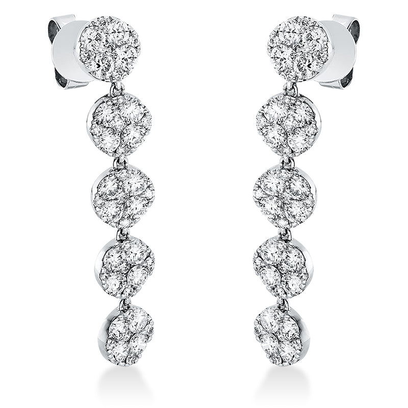Ohrstecker 18 kt WG, 10 Brill. 0,14 ct, TW-si, 40 Brill. 2,32 ct, TW-si, 40 Brill. 0,24 ct, TW-si