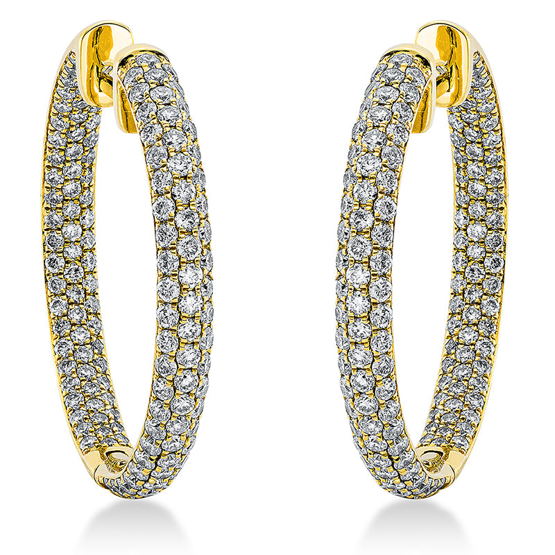 Creolen 18 kt GG, 280 Brill. 1,73 ct, TW-si