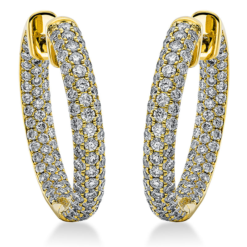 Creolen 18 kt GG, 214 Brill. 1,46 ct, TW-si