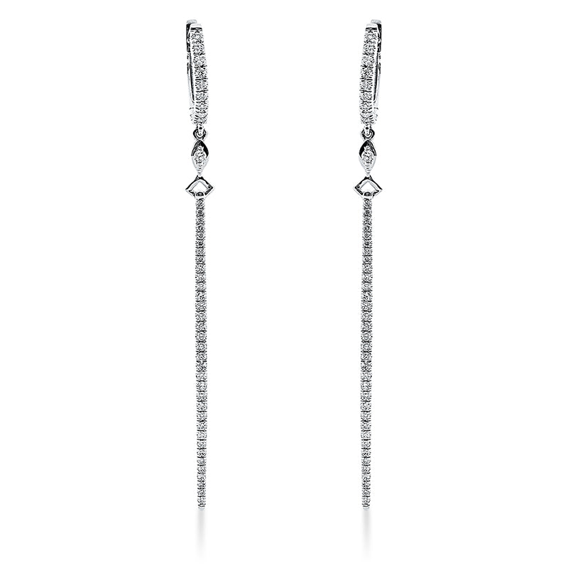 Ohrschmuck 18 kt WG, 2 Brill. 0,03 ct, TW-si, 86 Brill. 0,47 ct, TW-si