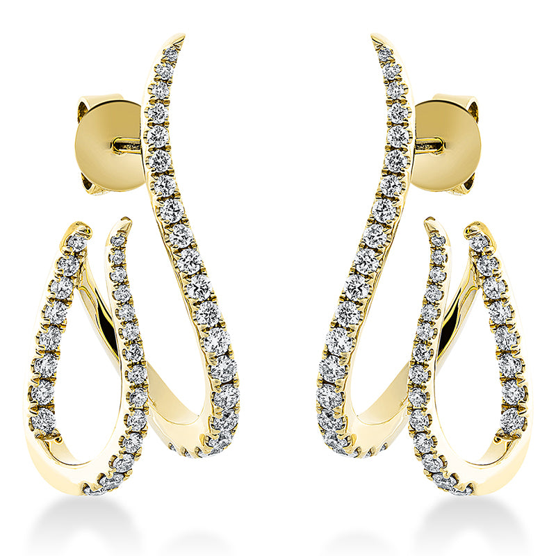Ohrschmuck 18 kt GG, 84 Brill. 0,97 ct, TW-si
