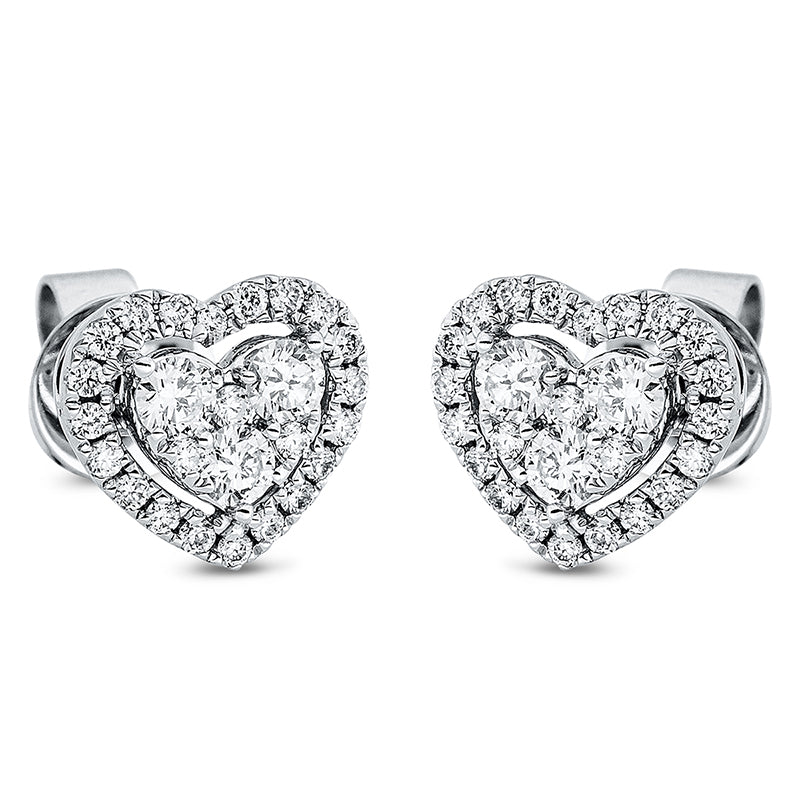 Ohrstecker 18 kt WG, 52 Brill. 0,53 ct, TW-si