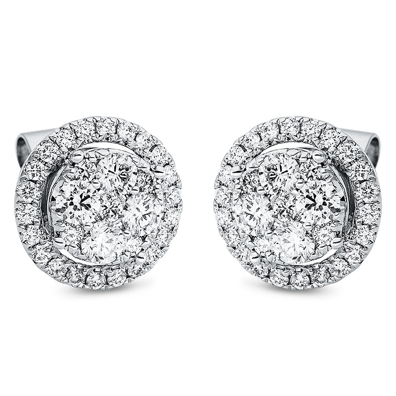 Ohrstecker 18 kt WG, 62 Brill. 0,86 ct, TW-si