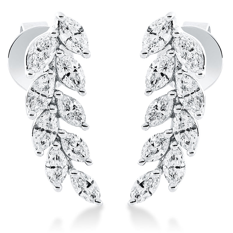 Ohrschmuck 18 kt WG, 18 Nav. 1,38 ct, TW-si