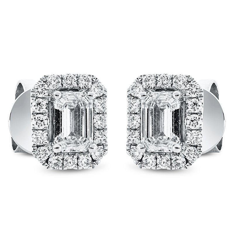 Ohrstecker 18 kt WG, 32 Brill. 0,19 ct, TW-si, 2 Sm.schliff 0,58 ct, TW-vsi