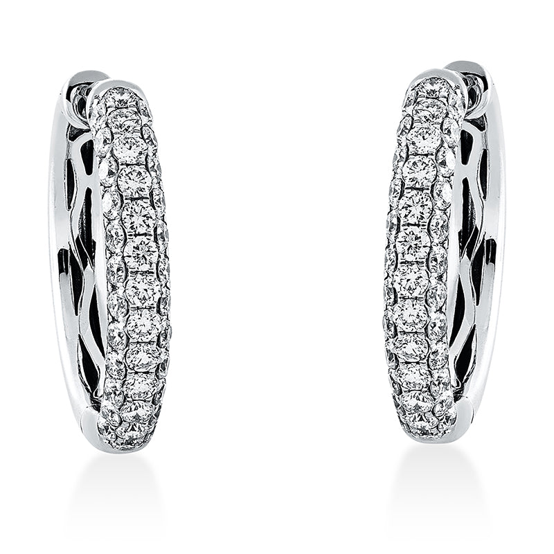 Ohrschmuck 18 kt WG, 74 Brill. 1,19 ct, TW-si