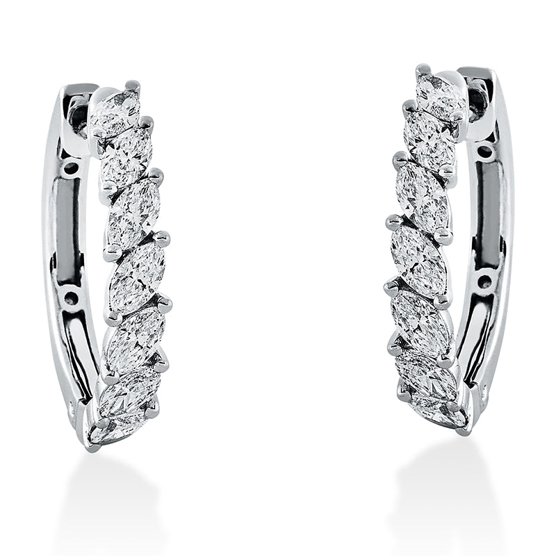 Creolen 18 kt WG, 14 Nav. 1,09 ct, TW-si