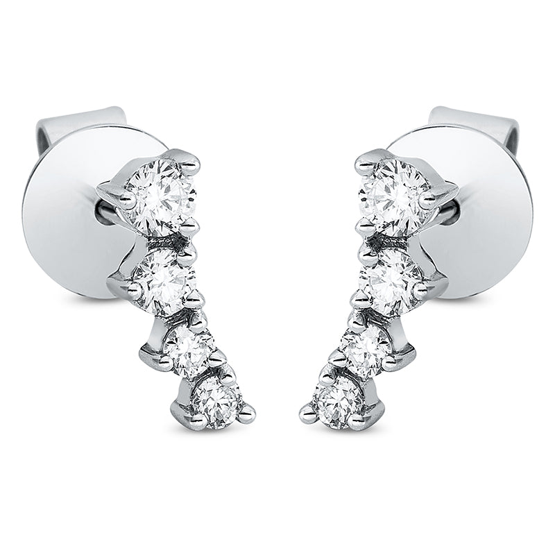 Ohrstecker 18 kt WG, 6 Brill. 0,24 ct, TW-si, 2 Brill. 0,17 ct, TW-si