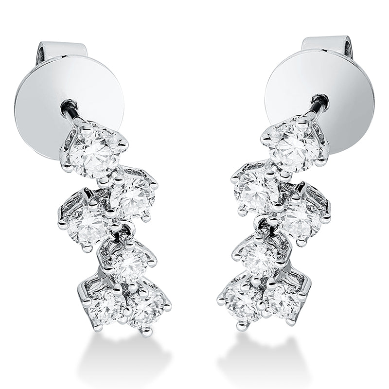 Ohrstecker 18 kt WG, 10 Brill. 0,60 ct, TW-si, 2 Brill. 0,19 ct, TW-si