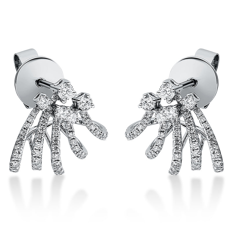 Ohrstecker 18 kt WG, 106 Brill. 0,49 ct, TW-si