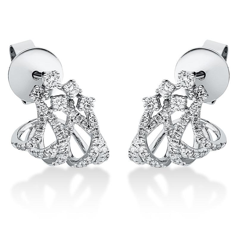 Ohrstecker 18 kt WG, 88 Brill. 0,39 ct, TW-si