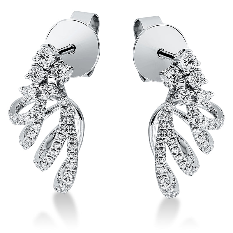 Ohrstecker 18 kt WG, 88 Brill. 0,51 ct, TW-si