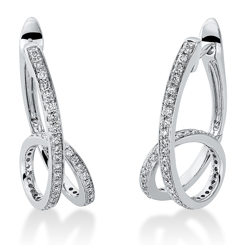 Ohrschmuck 18 kt WG, 102 Brill. 0,49 ct, TW-si