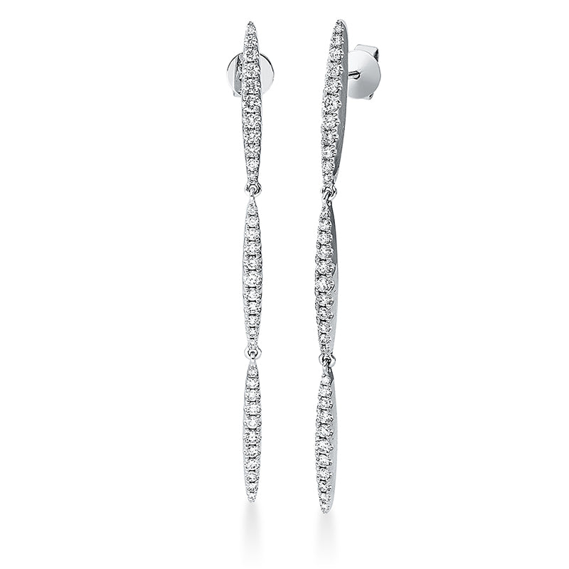 Ohrschmuck 18 kt WG, 66 Brill. 0,85 ct, TW-si